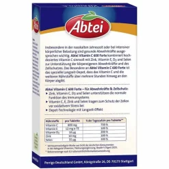Outlet Abtei Vitamin C 600 Forte Tabletten Titandioxidfrei , 42 St