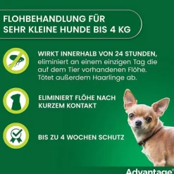 Clearance 40 für Hunde bis 4 kg, 4 St Flöhe, Zecken & Co.