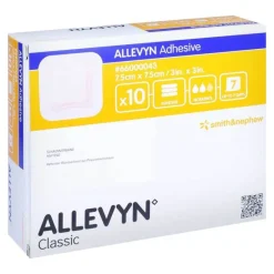 Clearance Allevyn Adhesive 7,5x7,5 cm haftende Wundauflage, 10 St Wundverband