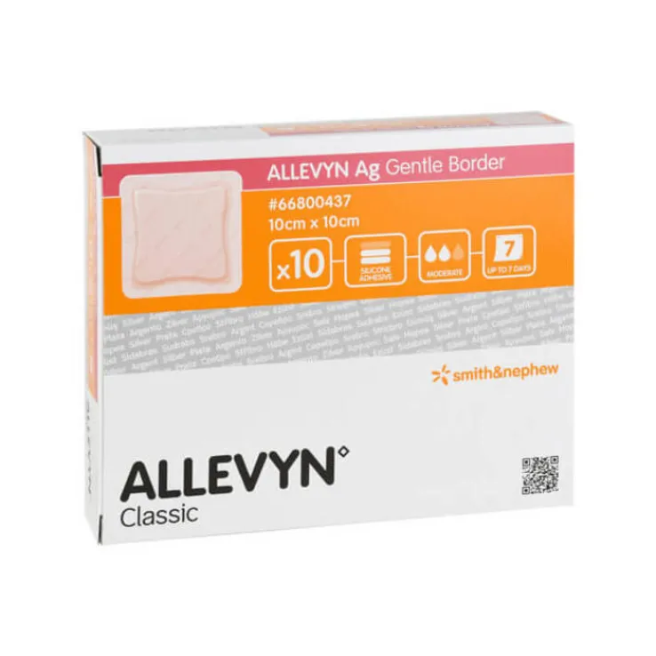 Allevyn Ag Gentle Border 10x10 cm Wundverband, 10 St