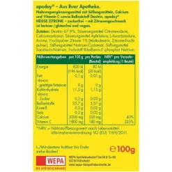 Online Apoday Heiße Zitrone Vitamin C und Calcium ohne Zucker Pulver, 10X10 g