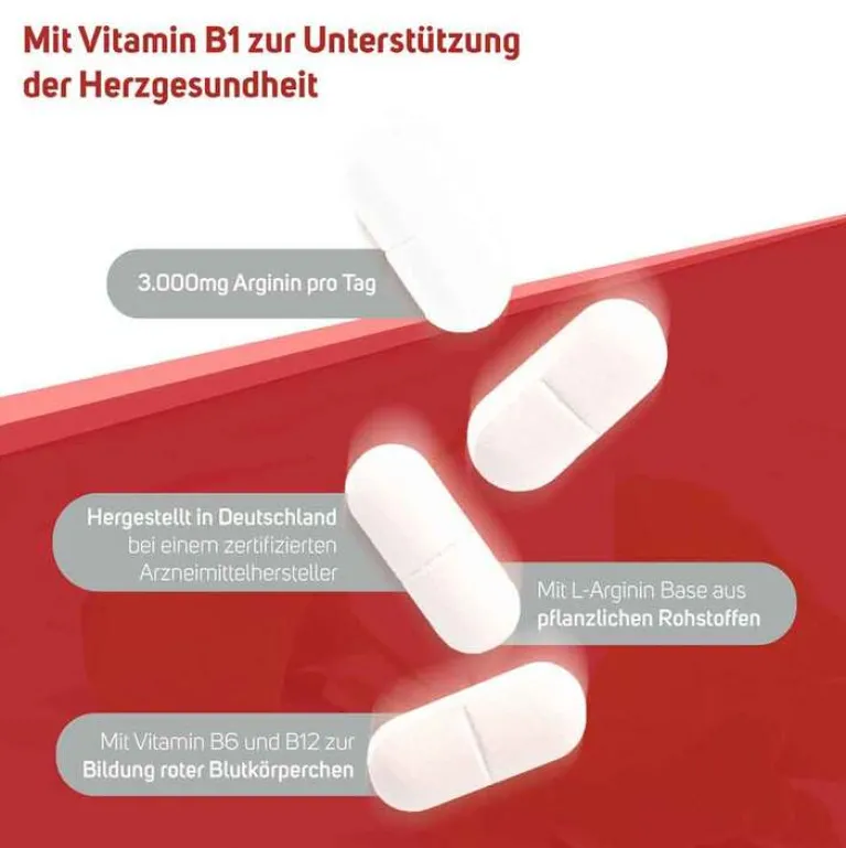 Online Arginin plus Vitamin B1 + B6 + B12 + Folsäure Filmtabletten , 240 St Aminosäuren|Vitamine Fürs Herz