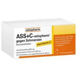Online ASS + C gegen Schmerzen Brausetabletten, 10 St Ass-Acetylsalicylsäure|Mittel Gegen Fieber