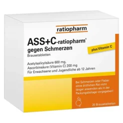 ASS + C ratiopharm gegen Schmerzen Brausetabletten, 20 St