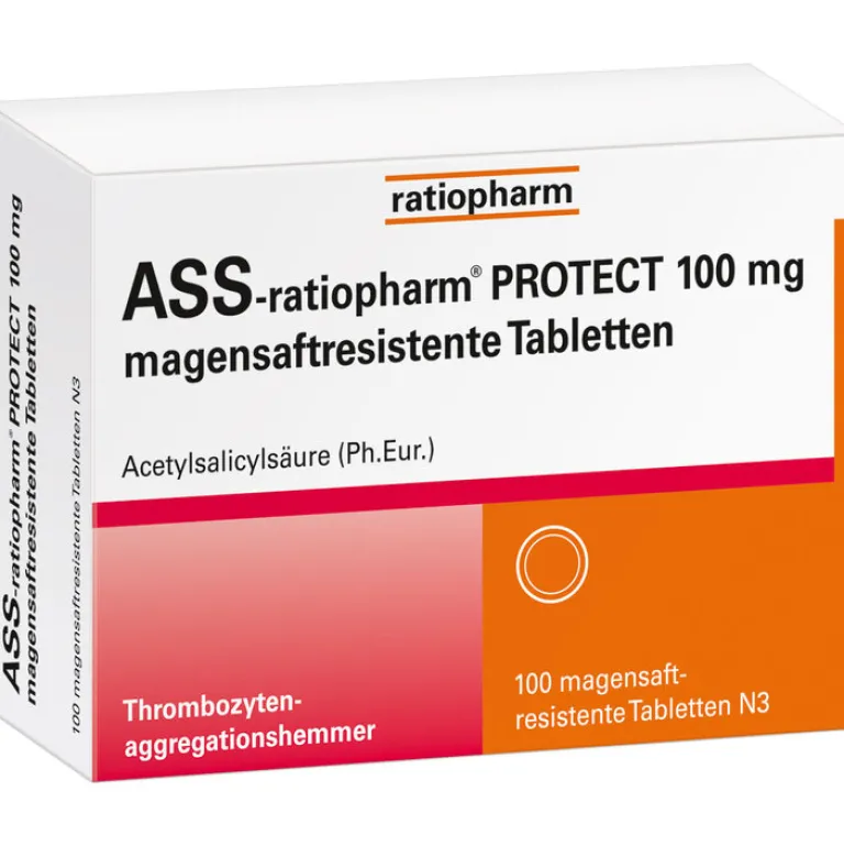Online Ratiopharm ASS- Protect 100 mg magensaftresistent Tabletten, 100 St