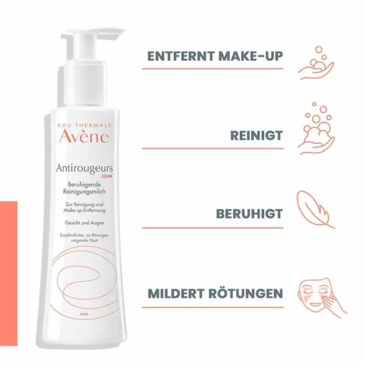 Avene Antirougeurs Clean beruhigende Reinigungsmilch, 200 ml