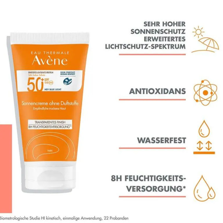 Hot Sonnencreme SPF 50 + ohne Duftstoffe, 50 ml Lsf 50+|Gesicht