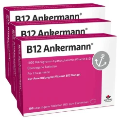 Ankermann B12 1000 µg Vitamin B12 Tabletten hochdosiert, 3x100 St