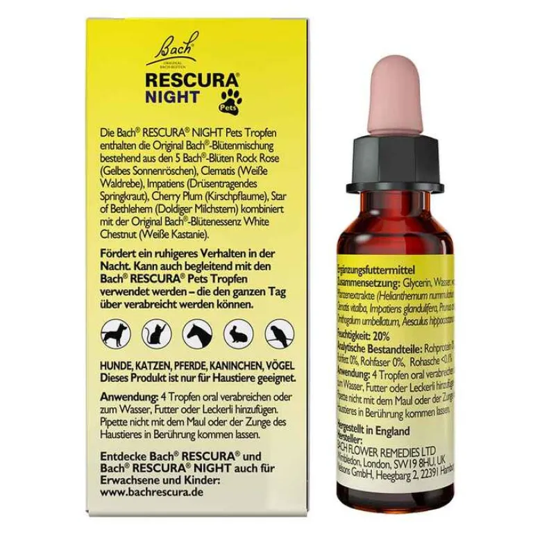 Hot Bachblüten Original Night Pets Tropfen alkoholfrei , 10 ml Bachblütentropfen|Bachblüten Für Tiere