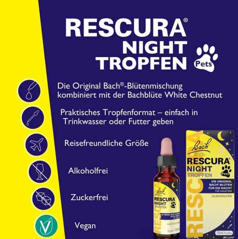 Hot Bachblüten Original Night Pets Tropfen alkoholfrei , 10 ml Bachblütentropfen|Bachblüten Für Tiere