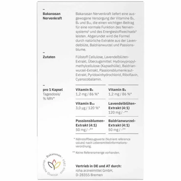 Bakanasan Nervenkraft Plus Kapseln, 60 St