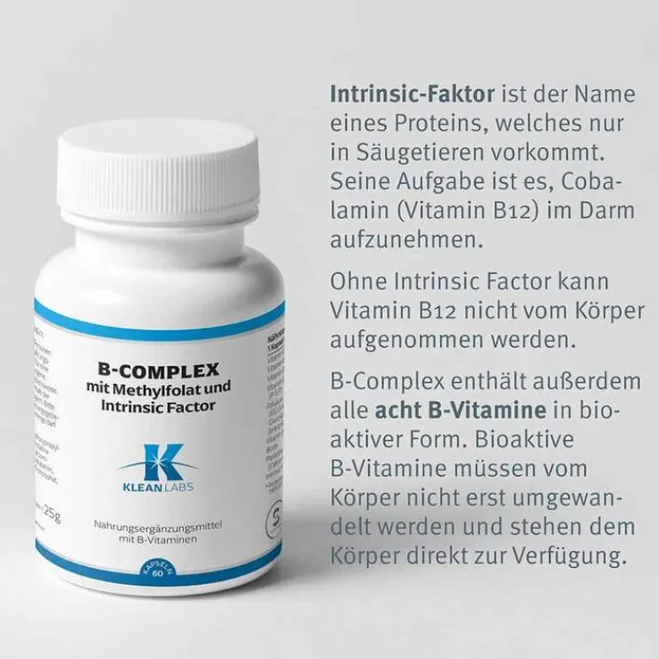 B-Complex mit Methylfolat und Intrinsic Factor Kap, 60 St