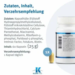 B-Complex mit Methylfolat und Intrinsic Factor Kap, 60 St