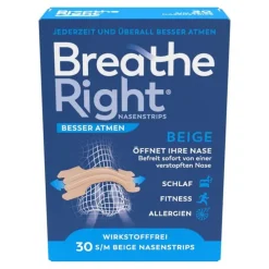 Besser Atmen Breathe Right® Nasenpflaster normal beige, 30 St