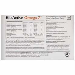 Outlet Bio Active Omega-7 Kapseln, 60 St Essentielle Fettsäuren