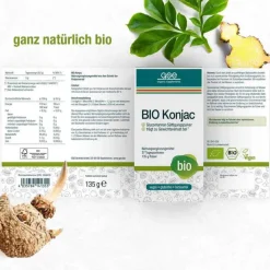 Outlet Bio Konjac Glucomannan Sättigungspulver, 135 g Sonstige Bio Produkte