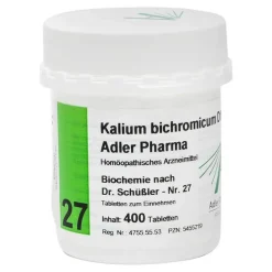Sale Biochemie Adler 27 Kalium bichr.D12 Ad.P. Tabletten, 400 St Salze 25 - 36