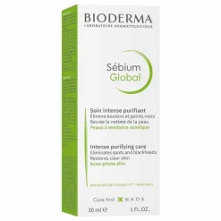 Bioderma Sebium Global Creme für unreine Mischhaut bis zu leichter Akne neigende Haut, 30 ml