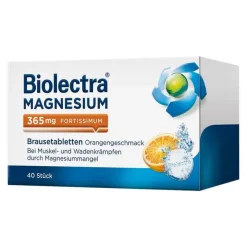 Online Biolectra ® MAGNESIUM 365 mg fortissimum Brausetabletten Orangengeschmack, 40 St