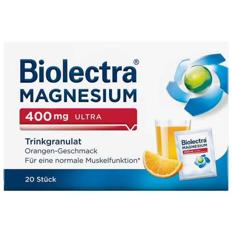 Biolectra Magnesium 400 mg ultra Trinkgranulat Orange, 20 St