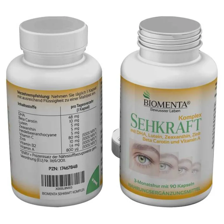 Clearance Biomenta Sehkraft Kompl.DHA Lutein Zeaxanthin Kapseln , 90 St