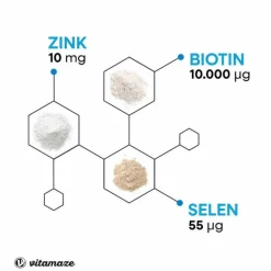 Biotin 10 mg hochdosiert + Zink + Selen Tabletten, 480 St