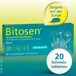 Outlet 20 mg Schmelztabletten, 20 St Bilastin|Allergie Tabletten