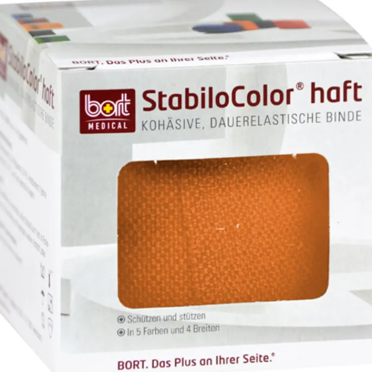 Bort Stabilocolor haft Binde 8cm orange, 1 St