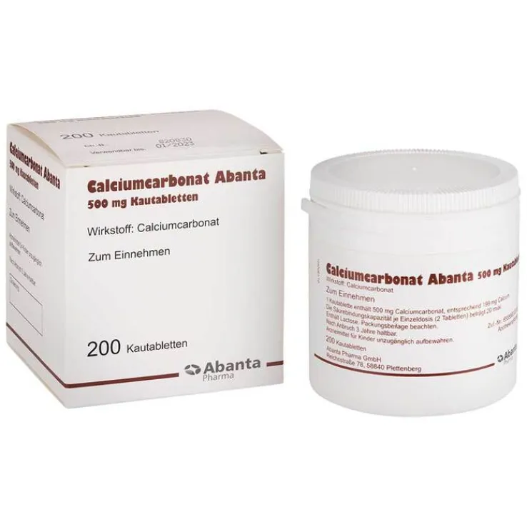Calciumcarbonat Abanta 500 mg Kautabletten, 200 St