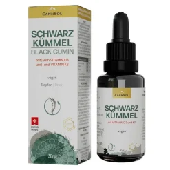 Outlet CannSol Schwarzkümmel mit Vit.D3 + K2 Tropfen zum Einnehmen , 30 ml