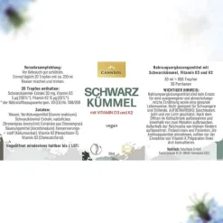 Outlet CannSol Schwarzkümmel mit Vit.D3 + K2 Tropfen zum Einnehmen , 30 ml