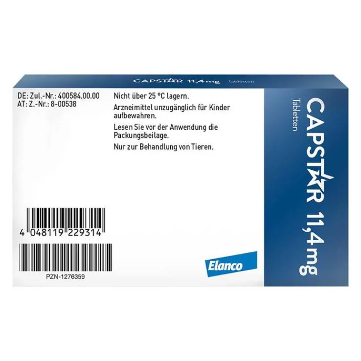 CAPSTAR™ 11,4 mg Tabletten für Katzen und kleine Hunde, 6 St