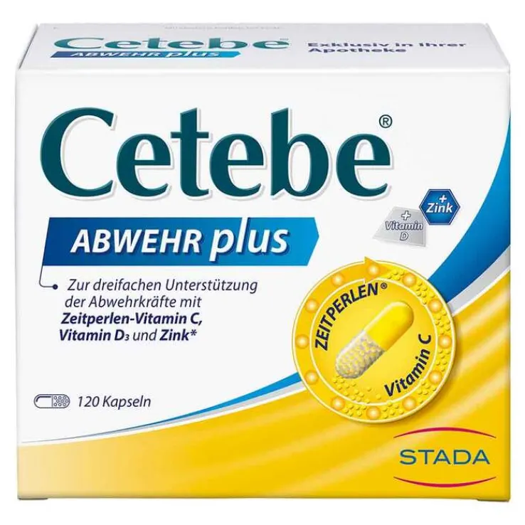 Cetebe Abwehr plus Vitamin C + Vitamin D3 + Zink Kapseln, 120 St