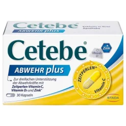 New Cetebe Abwehr plus Vitamin C + Vitamin D3 + Zink Kapseln, 30 St