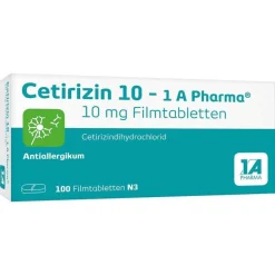 Online 1A Pharma Cetirizin 10 – 1 A Pharma® Filmtabletten, 100 St