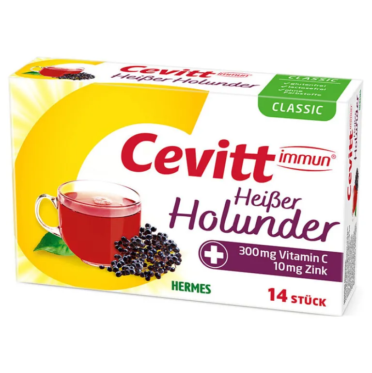 Online immun heißer Holunder classic Granulat, 14 St Zink|Vitamin C (Ascorbinsäure)