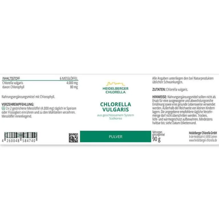 Sale Heidelberger Chlorella Chlorella Vulgaris Pulver, 90 g