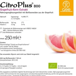 Clearance GSE Citroplus 800 Bio Grapefruit Kern Extrakt Liquidum, 250 ml