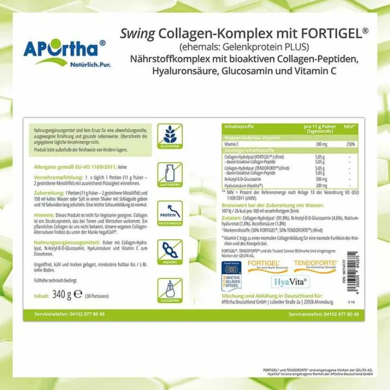 Sale Collagen-Komplex mit Fortigel + Tendoforte Pulver, 340 g Kollagen