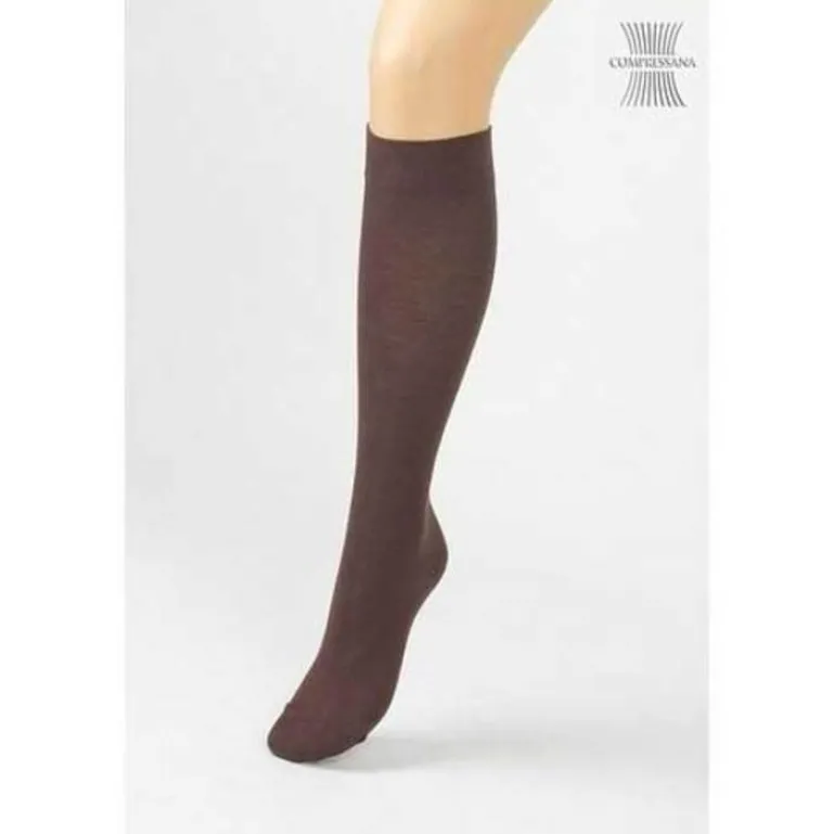 Hot Compressana Microcotton Kniestrümpfe BW Größe 4 schoko, 2 St Stütz- Und Reisestrümpfe
