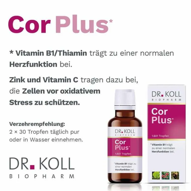 New Dr. Koll Cor Plus Gemmo Komplex Weißdorn Vit.B1 Tro, 50 ml