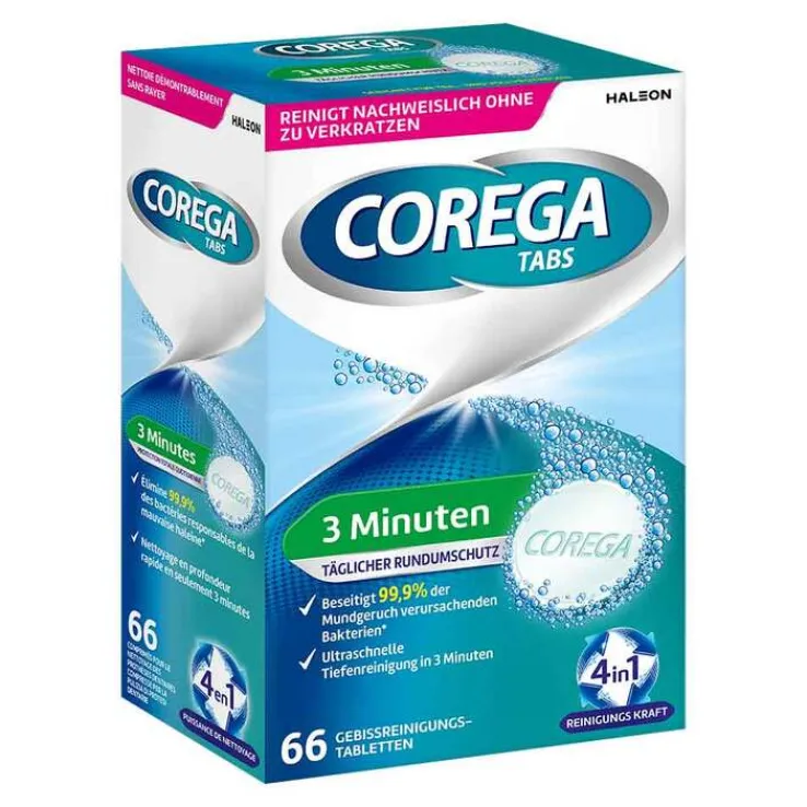 COREGA TABS 3 Minuten, für herausnehmbaren Zahnersatz/ dritte Zähne, 66 St