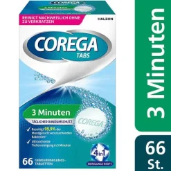 COREGA TABS 3 Minuten, für herausnehmbaren Zahnersatz/ dritte Zähne, 66 St