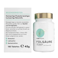 Clearance Folsäure Tabletten 800 µg Folat mit Vit.B9, 180 St Vitamin B9 (Folsäure)