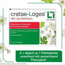 Online Dr. Loges cratae-Loges 450 mg Weißdorn Filmtabletten, 200 St