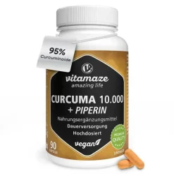 Discount Curcuma 10.000 + Piperin hochdosiert vegan Kapseln, 90 St Kurkuma Kapseln