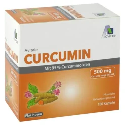 Curcumin 500 mg 95% Curcuminoide + Piperin Kapseln, 180 St