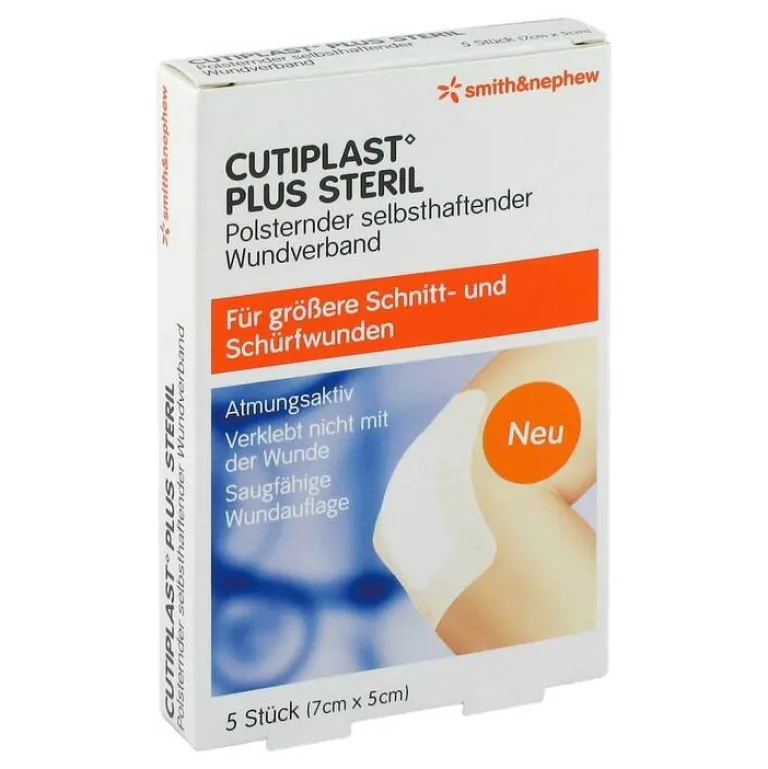 Online Cutiplast Plus steril 5x7 cm Verband, 5 St