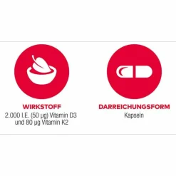 Hot D3 + K2 Vit AL 2000 I.E. / 80 µg Kapseln, 90 St Vitamin K|Vitamin D (Colecalciferol)