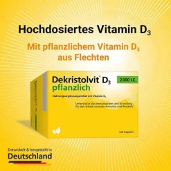 Discount Dekristolvit D3 2000 I.E. pflanzlich Kapseln, 120 St